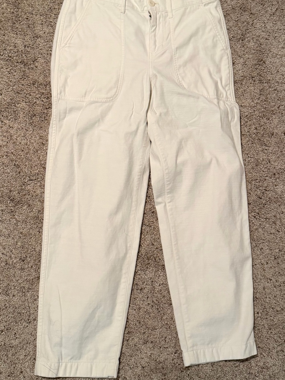 Women Cream Casual Straight-Leg Pants